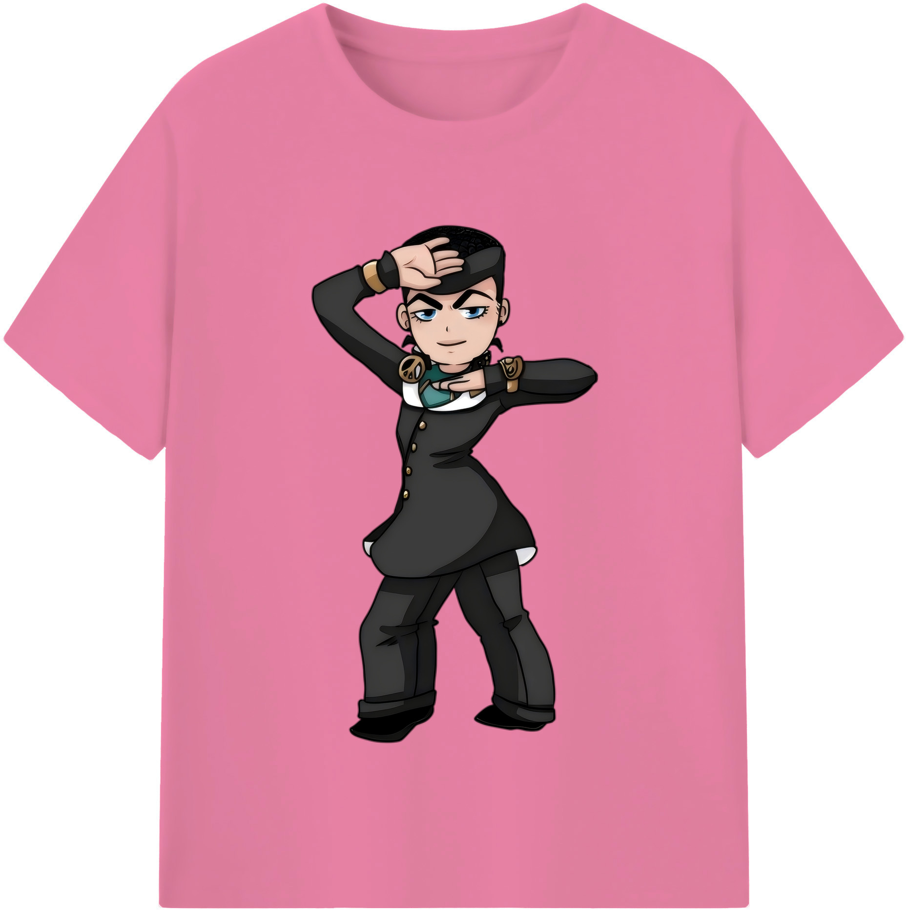 （画像用） ジョジョの奇妙な冒険 ひがしかた じょうすけ JoJo's Bizarre Adventure Higashikata Josuke 綿100％半袖Tシャツ（フロントプリント）